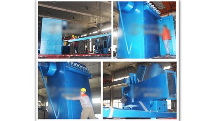 發(fā)往重慶Q3720系列大型吊鉤式拋丸清理機裝車發(fā)貨現(xiàn)場