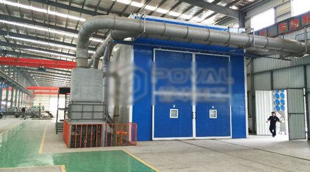 發(fā)往南非全自動機械輸送回收式噴砂房/噴丸房發(fā)貨裝車現(xiàn)場