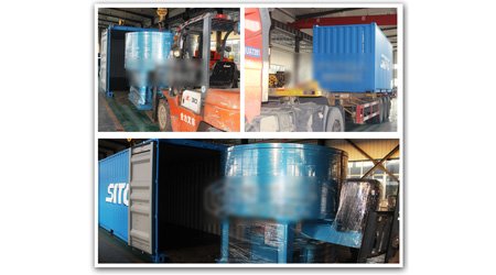 發(fā)往越南混砂機裝車發(fā)貨現(xiàn)場