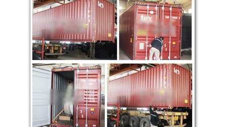 發(fā)往新加坡鋼板通過(guò)式型鋼_鋼板預(yù)處理線第四車(chē)裝車(chē)發(fā)貨現(xiàn)場(chǎng)