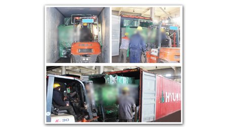 發(fā)往墨西哥Q6918大型輥道通過式拋丸機表面除銹機第二車發(fā)貨現(xiàn)場