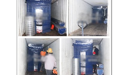 發(fā)往印度Q6912型大型輥道通過式拋丸清理機第二車發(fā)貨現(xiàn)場