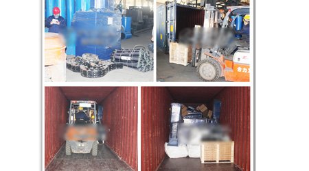 發(fā)往墨西哥Q698型大型通過式鋼板型鋼拋丸清理機發(fā)貨裝車現(xiàn)場